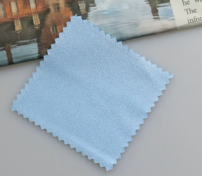 Blue small square eyeglass cloth